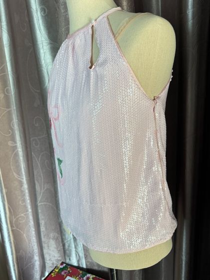 พร้อมส่ง Sleeveless Sequin Top Pink Rose Lyn Around Size L รูปที่ 4