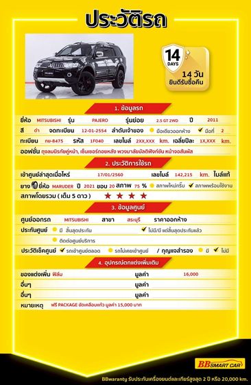 Mitsubishi Pajero Sport 2011 2.5 GT Utility-car ดีเซล ไม่ติดแก๊ส เกียร์อัตโนมัติ ดำ รูปที่ 2