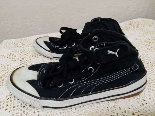 รองเท้าผ้าใบ ผ้า UK 4.5 | EU 37 1/3 | US 6 Puma รองเท้าพูม่าสีดำ