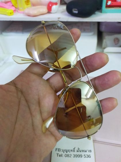 แว่นตา Rayban made in italy ของแท้ 58 14 140 สีชา สภาพดี สวยๆ รูปที่ 8