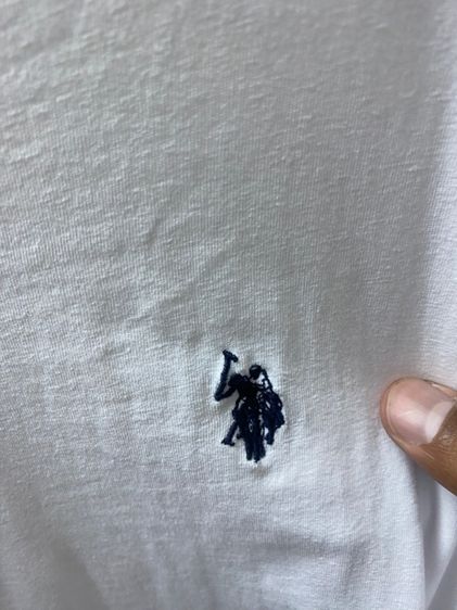 แขนสั้น อื่นๆ เสื้อยืด U.S. Polo Assn. สีขาว V-neck ปักโลโก้ ไซส์ L