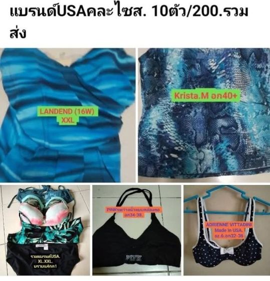 ผู้หญิง ชุดว่ายน้ำ แบรนด์USA คละไซส์.M.L.XL  10ตัว 200รวมส่ง