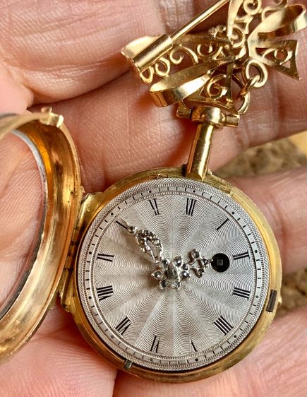 GOLD VERGE FUSEE POCKET WATCH CHATELAINE WITH MARIE ANTOINETTE PORTRAIT รูปที่ 15