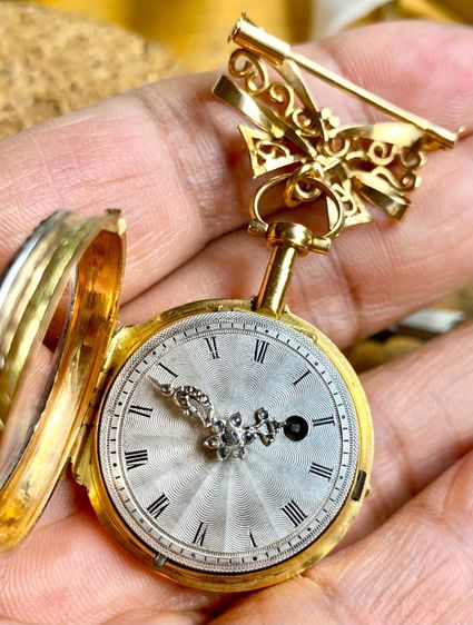 GOLD VERGE FUSEE POCKET WATCH CHATELAINE WITH MARIE ANTOINETTE PORTRAIT รูปที่ 10