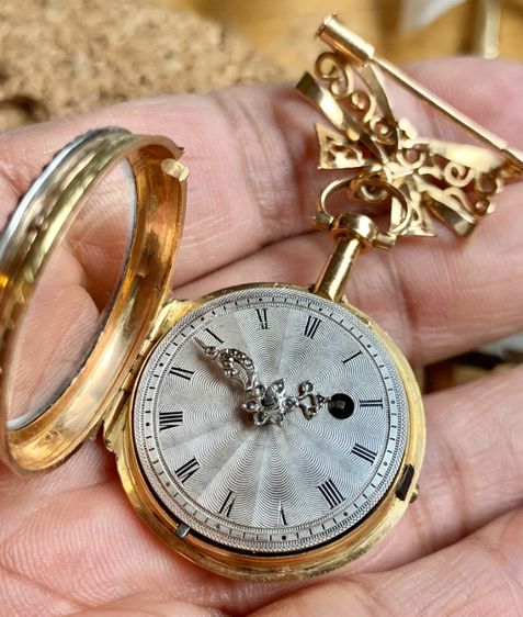 GOLD VERGE FUSEE POCKET WATCH CHATELAINE WITH MARIE ANTOINETTE PORTRAIT รูปที่ 18