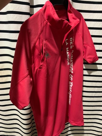 เสื้อ POLO ใส่ออกกำลังกาย เสื้อกีฬาแขนสั้นแบบซิปครึ่งตัว (Half-Zip) จากแบรนด์ Le Coq Sportif  (DRY FIT) แท้  รูปที่ 8