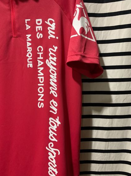 เสื้อ POLO ใส่ออกกำลังกาย เสื้อกีฬาแขนสั้นแบบซิปครึ่งตัว (Half-Zip) จากแบรนด์ Le Coq Sportif  (DRY FIT) แท้  รูปที่ 3