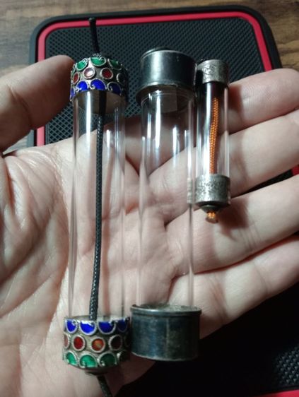 ตะกรุดหัวเงินแท้เก่าโบราณสภาพเยี่ยม รูปที่ 2