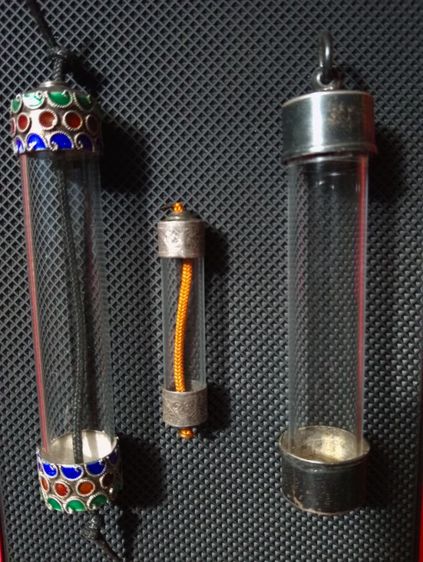 ตะกรุดหัวเงินแท้เก่าโบราณสภาพเยี่ยม รูปที่ 13