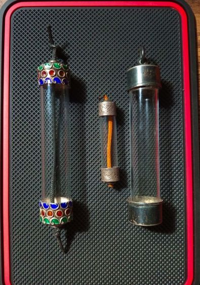 ตะกรุดหัวเงินแท้เก่าโบราณสภาพเยี่ยม รูปที่ 14