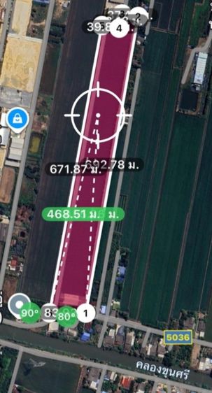 พื้นที่สีม่วง สวนกล้วยไม้ทั้งหมด 34-3-33ไร่ๆละ1.5ล้านรวมโอน หน้ากว้าง80ม. ติดคลองกรุงศรีติดถนนไทรน้อยลาดบัวหลวง ไปโรงเบียร์ (งดนายหน้า)