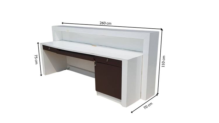 เคาน์เตอร์ไม้ 3 ลิ้นชัก สีขาว น้ำตาล รูปที่ 8