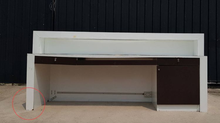 เคาน์เตอร์ไม้ 3 ลิ้นชัก สีขาว น้ำตาล รูปที่ 10