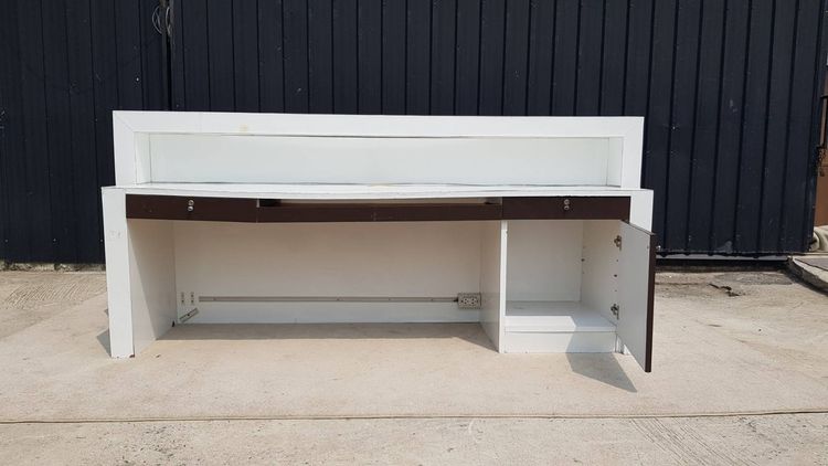 เคาน์เตอร์ไม้ 3 ลิ้นชัก สีขาว น้ำตาล รูปที่ 3