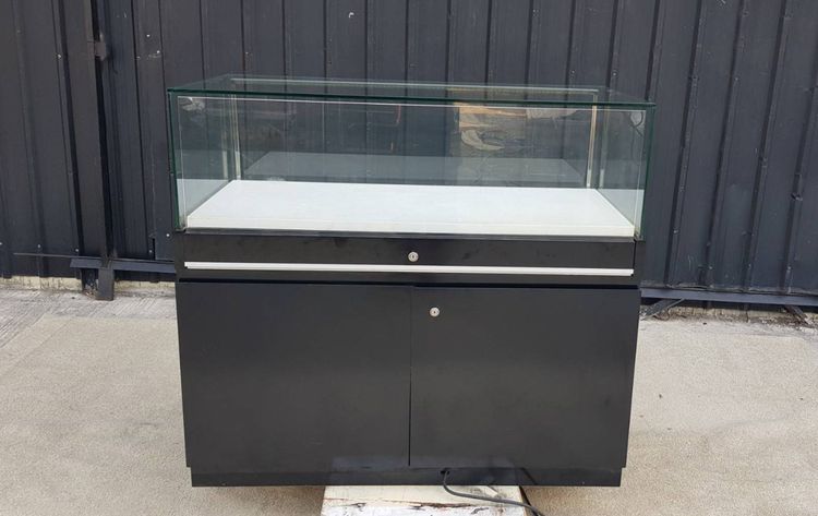 ตู้โชว์กระจก 1 รางเลื่อน 2 บานเปิดไม้ รูปที่ 4