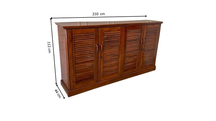 ตู้รองเท้าไม้สัก 4 บานเปิด 7 ชั้นวาง สีน้ำตาล รูปที่ 10