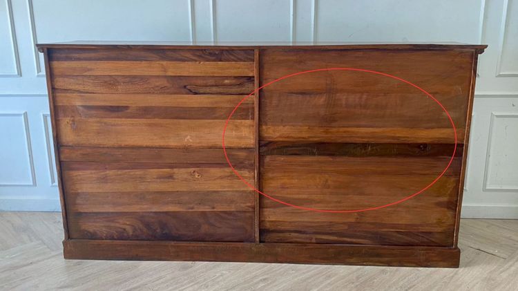 ตู้รองเท้าไม้สัก 4 บานเปิด 7 ชั้นวาง สีน้ำตาล รูปที่ 11