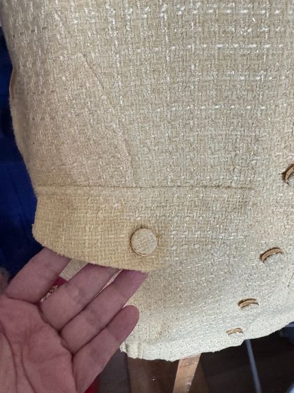 พร้อมส่ง Used Lyn Around Vest Tweed Yellow Pastel L รูปที่ 5