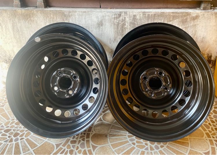 ล้อกระทะ 4 รู ขอบ 15 พร้อม ฝาครอบล้อฮอนด้าแท้ รูปที่ 2