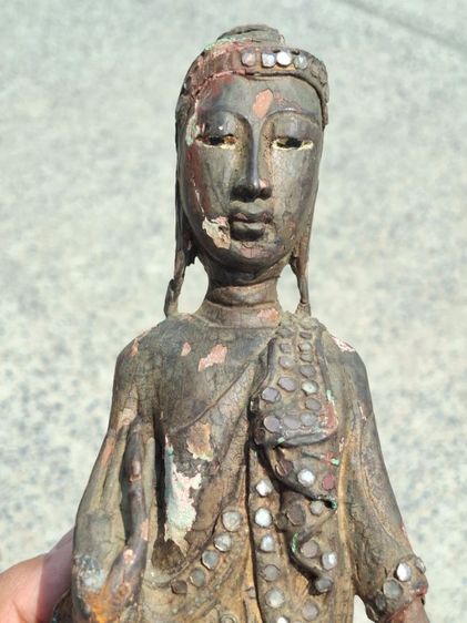 🚩(มาใหม่) พระบูชาไม้แกะสมัยมัณทะเลย์ประดับกระจก รูปที่ 3