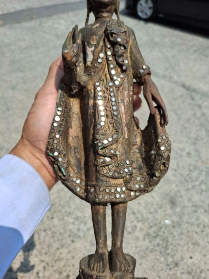 🚩(มาใหม่) พระบูชาไม้แกะสมัยมัณทะเลย์ประดับกระจก รูปที่ 7