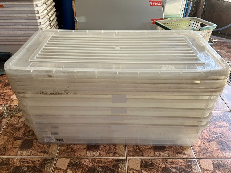 กล่องเก็บของ ฝาล็อค UNI-WARE 35 ลิตร สีขาว ทน หนา แข็งแรง