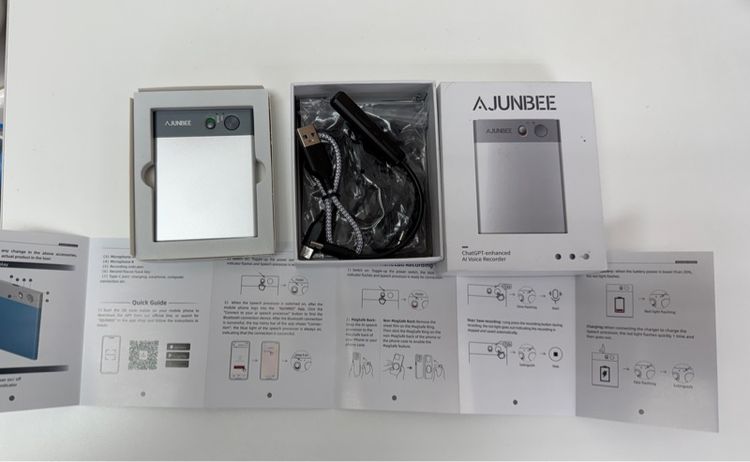 เครื่องบันทึกเสียง AI AJUNBEE ใหม่ ไม่เคยใช้งาน ของขวัญจากอเมริกา AJUNBEE AI Voice Recorder – New -Unused – Gift from USA รูปที่ 2