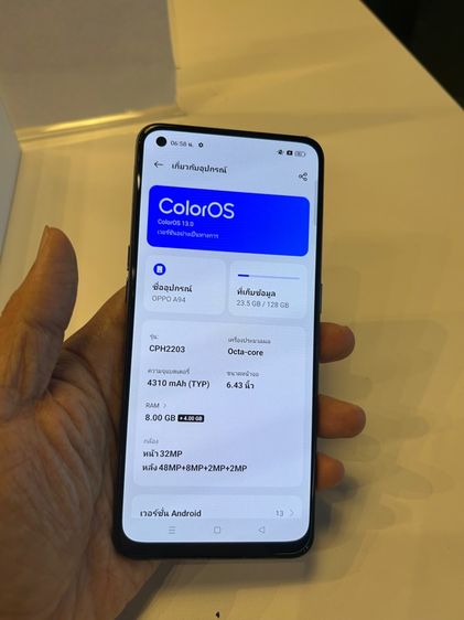 ขาย Oppo A94 ram8  rom128g มีแค่เครื่อง จอแท้ แบตแท้ เดิมๆ ใช้งานปกติ จอไม่เบริน์ สวย ไม่มีรอยตกหล่น นัดรับ กทม ราคา 2900 บาท รูปที่ 3
