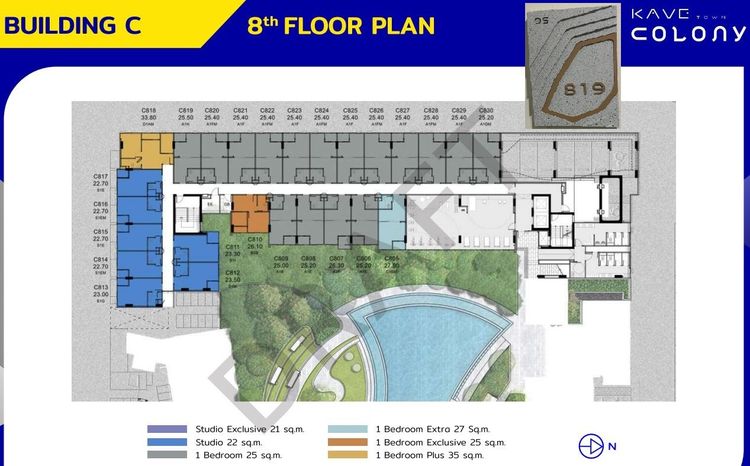 อื่นๆ เลี้ยงสัตว์ได้ ตกแต่งครบ 2023 Sell Condo Kave Town Colony ห้องเลขที่ 819 ชั้น8 อาคาร C รูปที่ 2