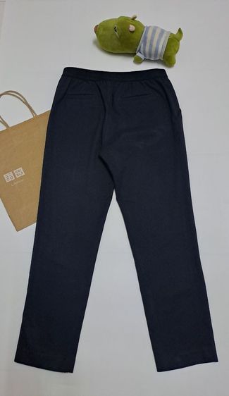 กางเกงสแลคขายาวสีกรม เอวสม็อค แบรนด์ Uniqlo‼️ รูปที่ 2