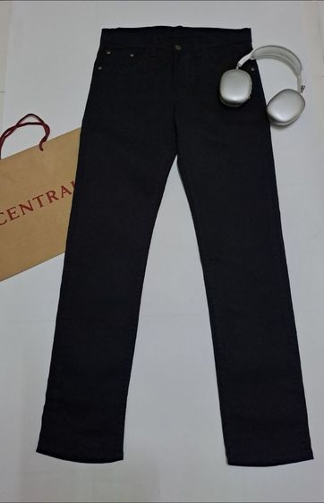 M กางเกงยีนส์ขายาวสีดำ Super Black ผ้า Cotton-Jeans ป้ายหนัง แบรนด์ Lee‼️