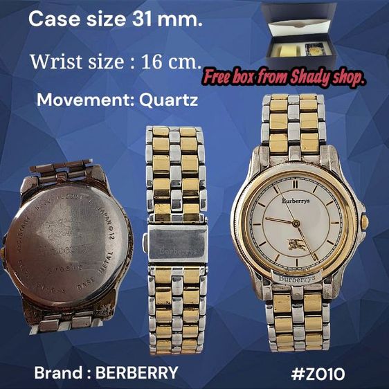 หลากสี อื่นๆ BURBERRYS Vintage Swiss Watch Two-Tone – นาฬิกาผู้หญิงคลาสสิก สีเงิน-ทอง สายสแตนเลส