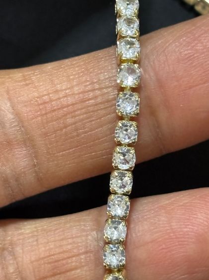 กำไลเพชรสไตล์ Tennis Bracelet สีทอง เม็ดใส เล่นไฟสวย หรูดูแพง รูปที่ 2