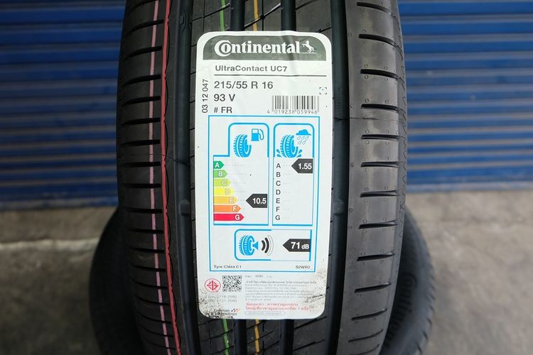 💛 ยางใหม่ Continental รุ่น UltraContact UC7 ขนาด 215 55R16 ปี25 รูปที่ 2