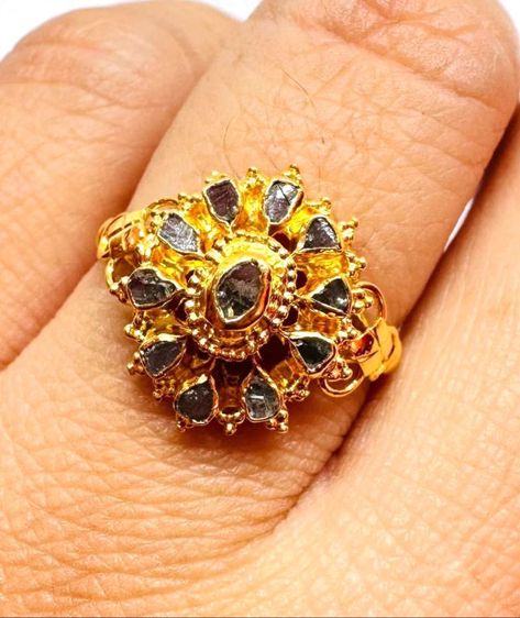 แหวนเพชรซีกแท้ทอง 90ต