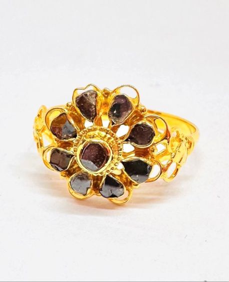 แหวนเพชรซีกแท้ทอง 90