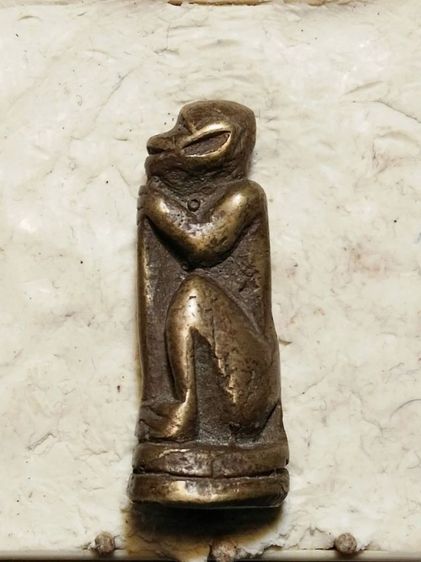 หล่อโบราณ ลิงจับหลัก หลวงพ่อดิ่ง วัดบางวัว เนื้อทองผสม  รูปที่ 3