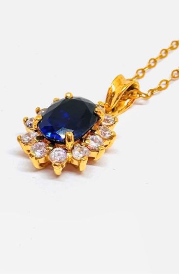 สร้อยคอพร้อมจี้ไพลินทอง 9k รูปที่ 2