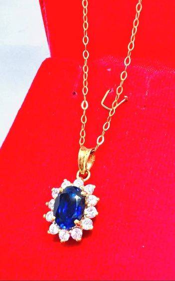 สร้อยคอพร้อมจี้ไพลินทอง 9k รูปที่ 4