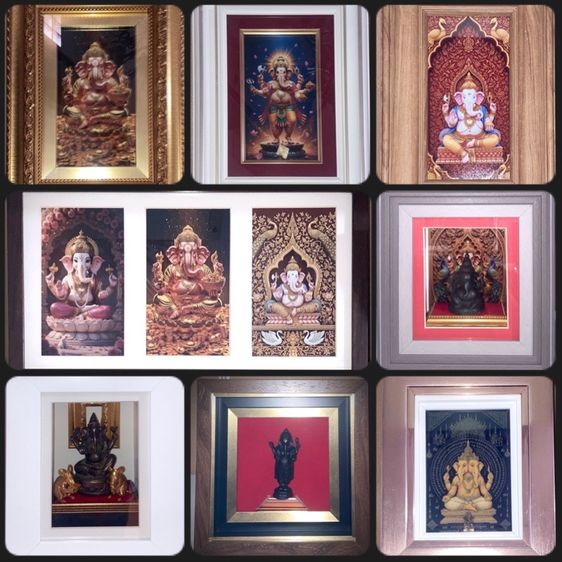 รูปติดผนัง (กรอบรูป ของขวัญ ของฝาก) กรอบรูปพระพิฆเณศ สำหรับบูชา แต่งบ้าน หรือเป็นของขวัญ สวยหรูดูดีทุก