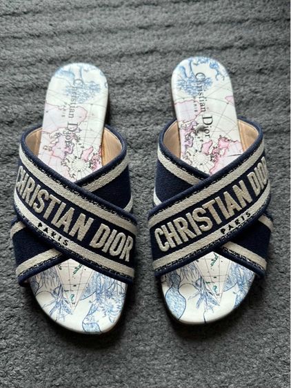 รองเท้าแตะแบบมีหูและแบบสวม น้ำเงิน ผ้าใบ UK 3.5 | EU 36 | US 5 รองเท้าแตะdior