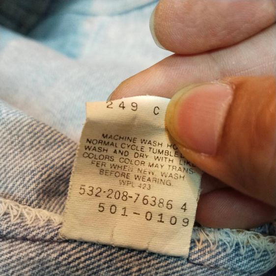 ยีนส์ 501 Levi's 501-0109 (ลายหินขัด) วินเทจยอดนิยม 80s - 90s รูปที่ 5