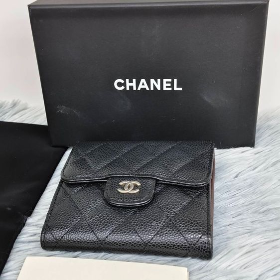Chanel Wallet Classic Caviar Leather Black กระเป๋าสตางค์ Chanel หนังคาเวียร์ สีดําอะไหล่ทอง มีกล่อง รูปที่ 2