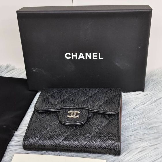 Chanel Wallet Classic Caviar Leather Black กระเป๋าสตางค์ Chanel หนังคาเวียร์ สีดําอะไหล่ทอง มีกล่อง รูปที่ 3