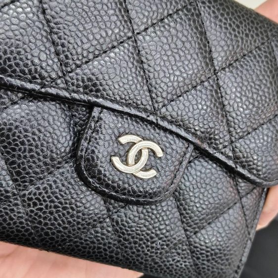 Chanel Wallet Classic Caviar Leather Black กระเป๋าสตางค์ Chanel หนังคาเวียร์ สีดําอะไหล่ทอง มีกล่อง รูปที่ 7