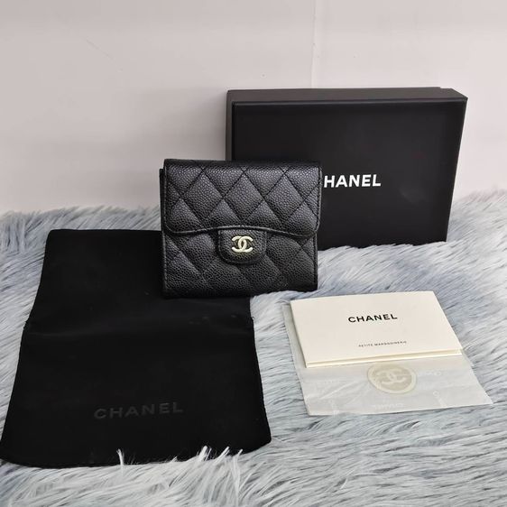 Chanel Wallet Classic Caviar Leather Black กระเป๋าสตางค์ Chanel หนังคาเวียร์ สีดําอะไหล่ทอง มีกล่อง รูปที่ 4
