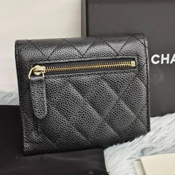 Chanel Wallet Classic Caviar Leather Black กระเป๋าสตางค์ Chanel หนังคาเวียร์ สีดําอะไหล่ทอง มีกล่อง รูปที่ 11