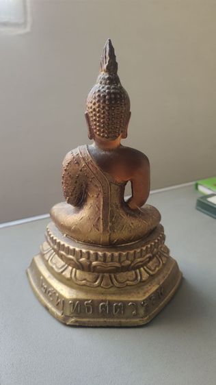 พระบูชา25ศตวรรษ สีนำ้ผึ้งทาทองเดิม หน้าตัก3นิ้ว