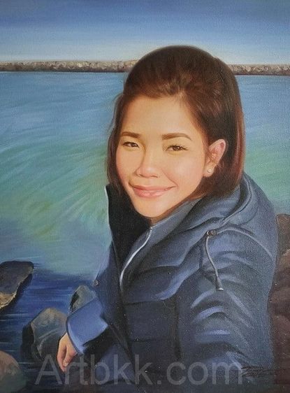 รับวาดภาพคนเหมือนสีน้ำมันเป็นของขวัญสุดพรีเมี่ยมให้คนพิเศษ รูปที่ 6