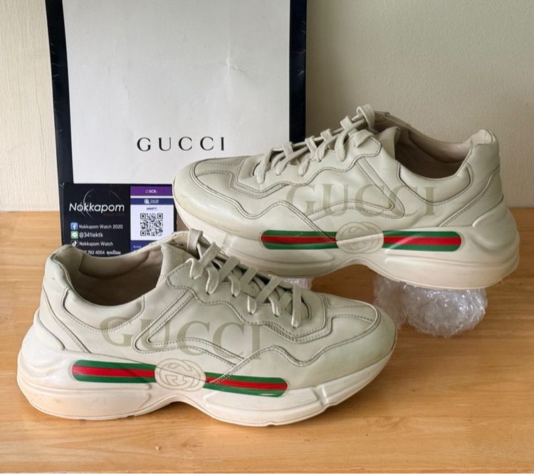 รองเท้า GUCCI Rhyton Logo Leather Sneaker Size 42 รูปที่ 11